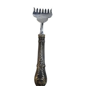 Antique Sheffield England Sardine Fork Ornate Sterling Silver Handle Serving Too